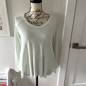 Free People Waffle Mint Top